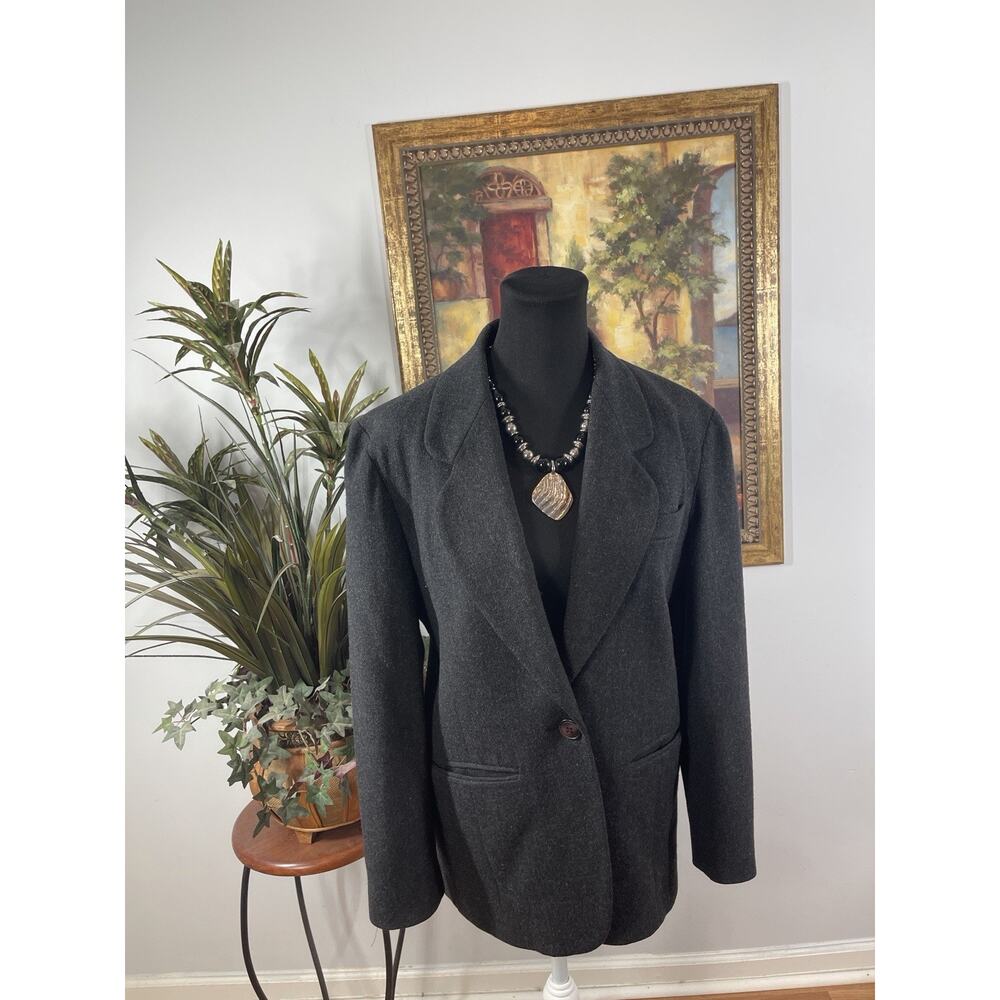 Casual Córner Women's 4 Gray 100% Wool Pocket Retro Coastal Grandmacore Academia